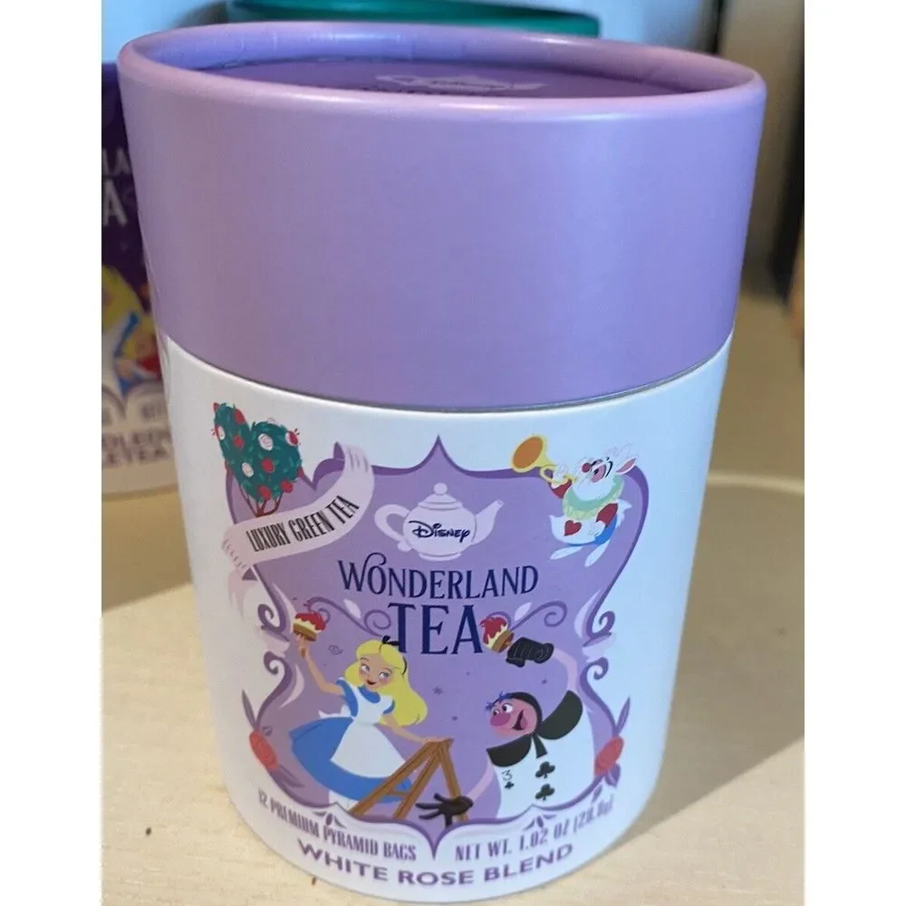 Disney Parks Tea Alice In Wonderland White Rose Blend 12 Bags Green Gift‎ New